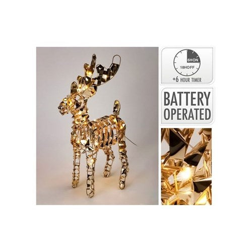37 cm gold micro LED reindeer, 30 lights