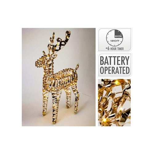 60 cm gold micro LED reindeer, 60 lights
