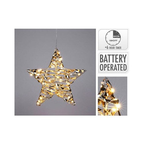 30 cm shiny gold LED star, 20 lights