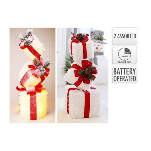 75 cm tall stack of LED gift boxes, 45 lights