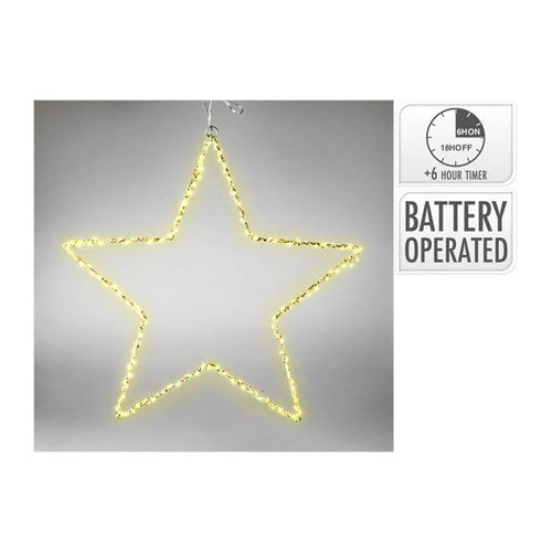 50 cm silver star with 150 micro LEDs, battery