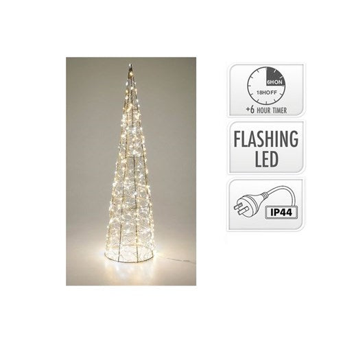 60cm gold cone Christmas tree 300 warm white LEDs timer