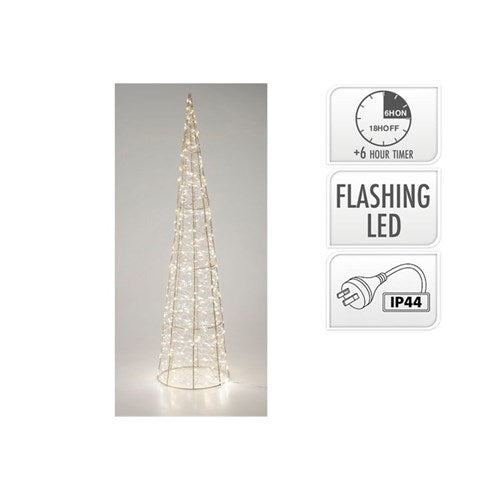 80cm gold cone Christmas tree 400 warm white LEDs timer