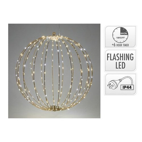 50cm LED Christmas ball 320 warm white LEDs flashing timer