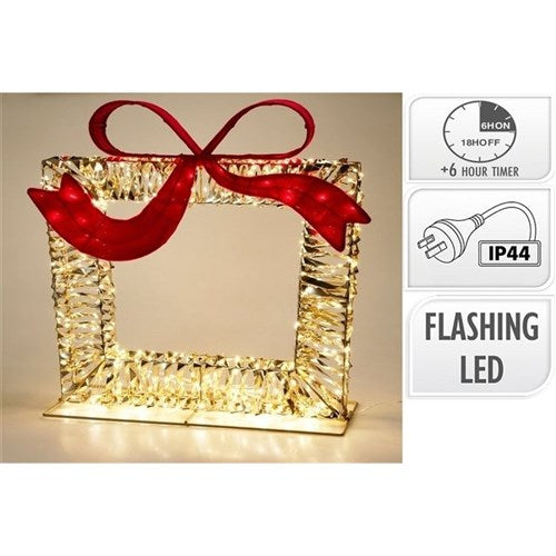 illuminated Christmas gift with bow 500 LED 58 x 63cm