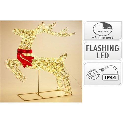 illuminated Christmas reindeer with bow 720 LED 50 x 88cm