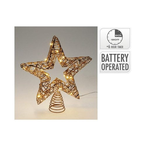 28 cm champagne LED tree topper star, 20 lights