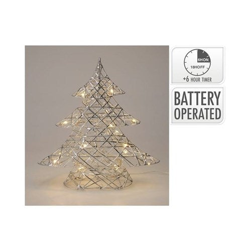30 cm silver LED tree, 20 lights