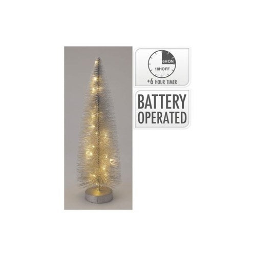 30 cm silver decorative LED tree, battery