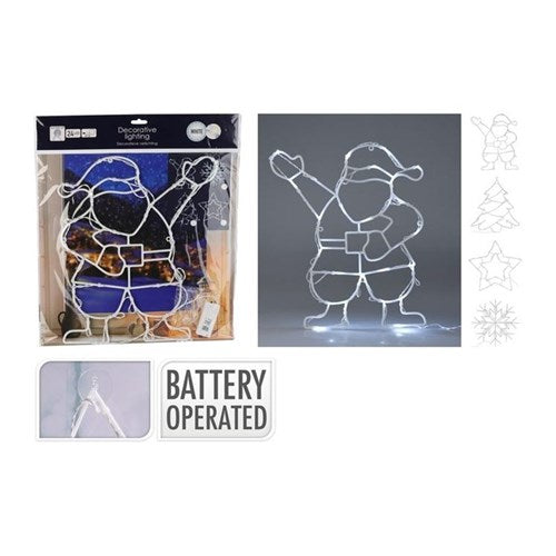 White LED Christmas figures in three heights