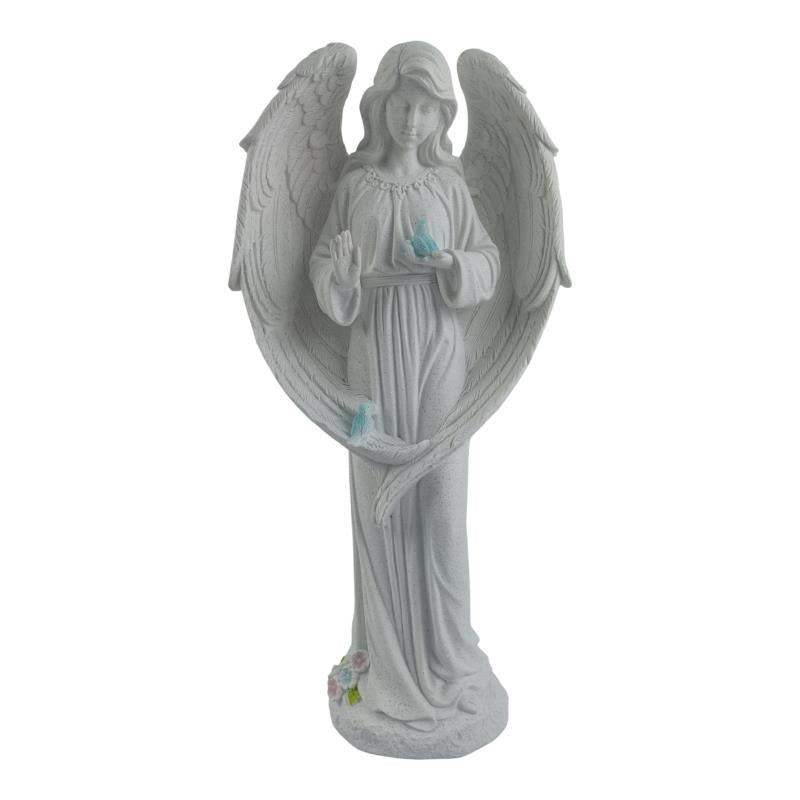 Standing angel holding birds statue 44.5cm