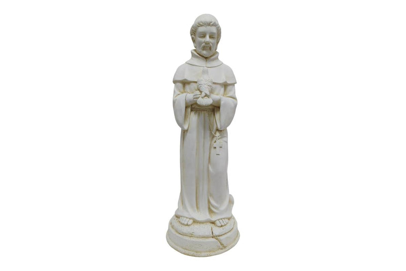 Standing garden monk holding bird statue 75x25cm