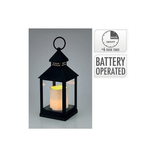 23 cm lantern with integrated LED candle