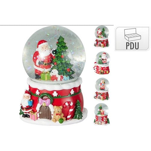 9.5cm Christmas snow globe four assorted designs