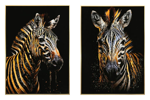 Zebra artwork with diamante finish 52x72cm