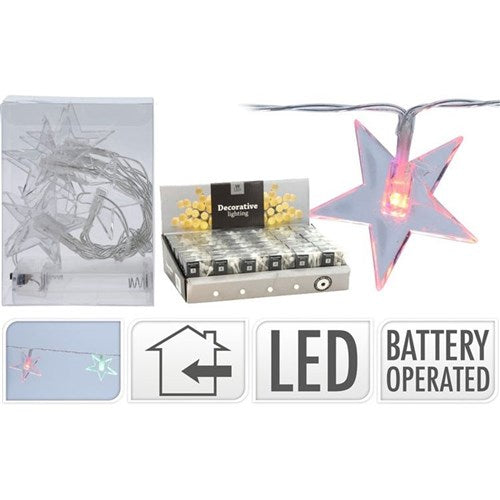 Star chain with 10 multicolor LEDs, battery