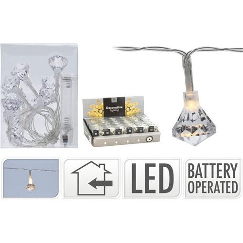 Diamond cap chain, 10 warm LEDs