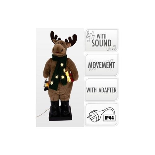 110 cm indoor reindeer figure with integrated LEDs and music