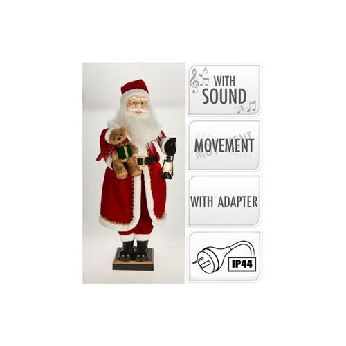 110 cm animated Santa figure with music feature, indoor rating