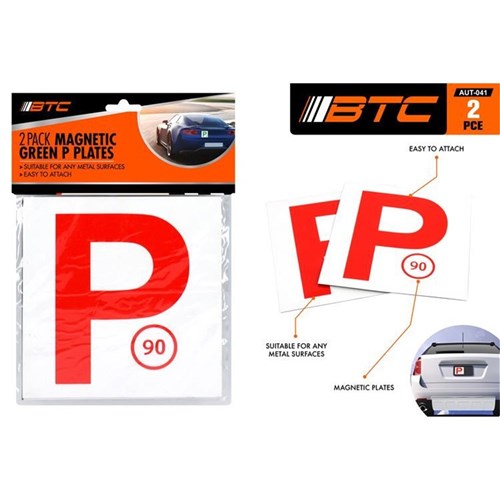 NSW approved red magnetic P plates two pack