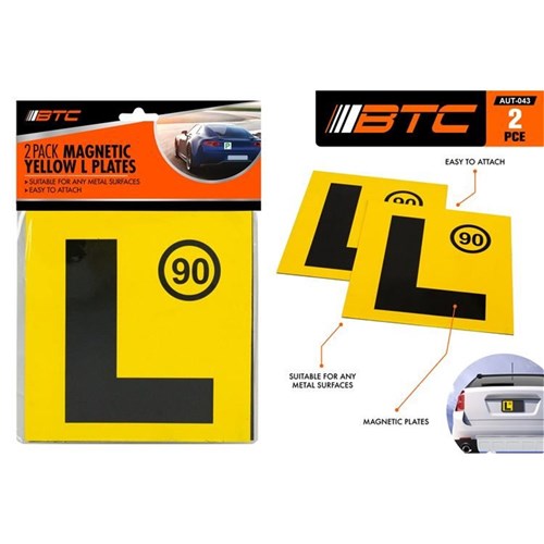 NSW approved magnetic learner L plates two pack