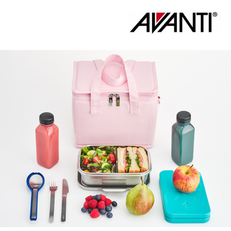 AVANTI Insulated Canvas Lunch Bag Blush Pink – stylish insulated canvas lunch bag for work and school