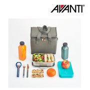 AVANTI Insulated Canvas Lunch Bag Charcoal – modern insulated canvas lunch bag for work and school
