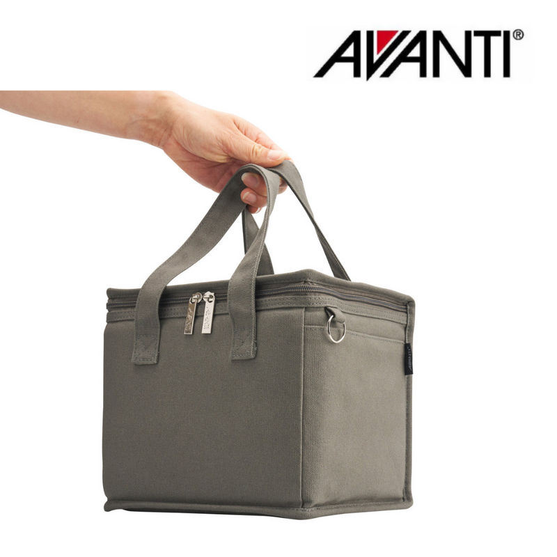AVANTI Insulated Canvas Lunch Bag Charcoal – modern insulated canvas lunch bag for work and school