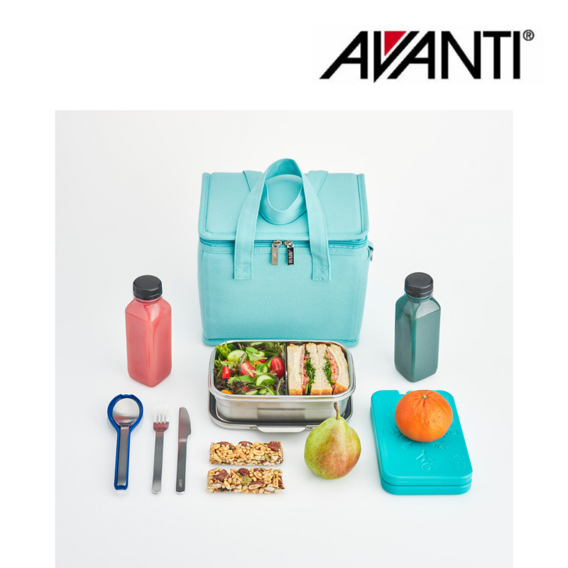 AVANTI Insulated Canvas Lunch Bag Sea Breeze Blue – durable insulated canvas lunch bag for work and school