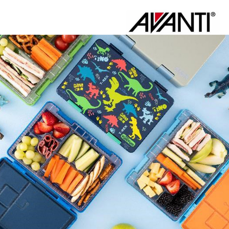 AVANTI YumYum Bento Box Surfing Sharkie – kids bento lunch box with compartments and surfing shark design
