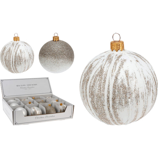 Ronis Christmas Ball 80Mm White With Cham