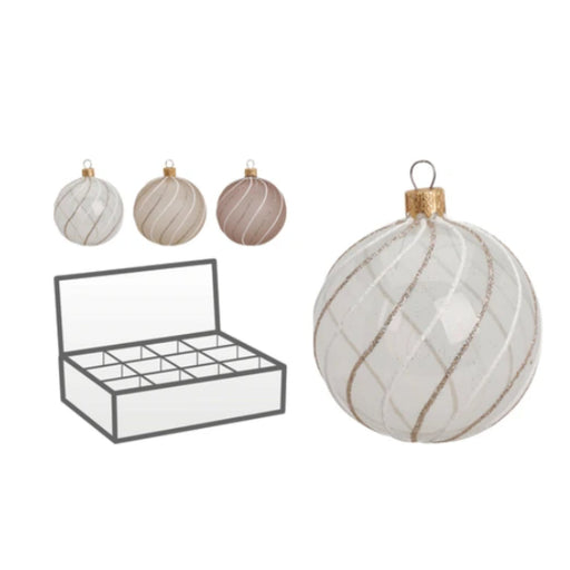 Ronis Christmasball With Swirls 10cm 3 Assorted