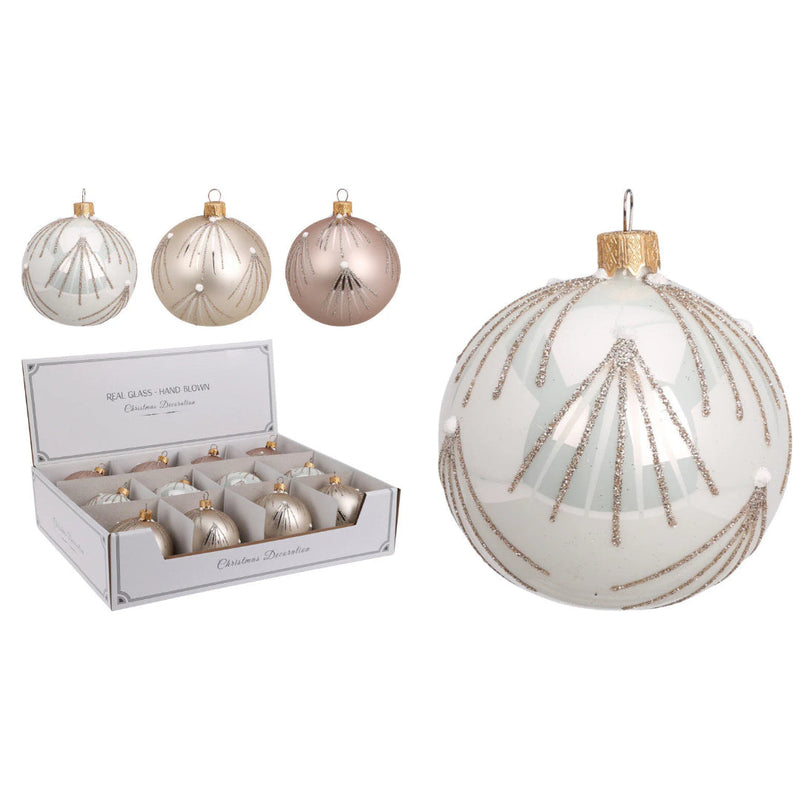 Ronis Christmasball With Design 80Mm 3 Assorted