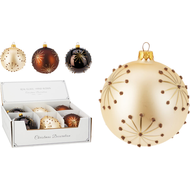 Ronis Christmas Ball Glas 100Mm 3 Assorted Clear