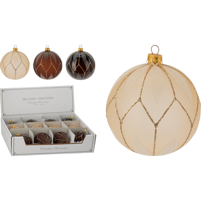 Ronis Christmas Ball Glas 80Mm 3 Assorted Clear