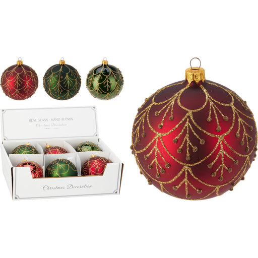 Ronis Christmas Ball Glass 100Mm 4 Assorted