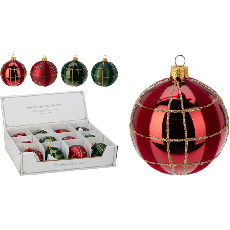 Ronis Christmas Ball Glass 80Mm 4 Assorted