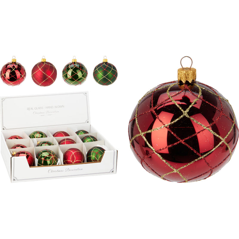 Ronis Christmas Ball Glas 80Mm 4 Assorted