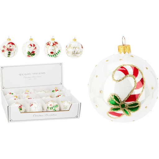 Ronis Christmas Ball Glass 80Mm 4 Assorted