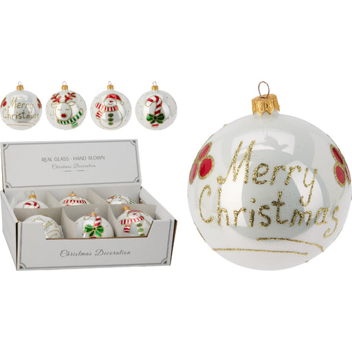 Ronis Christmas Ball Glas 100Mm 4 Assorted