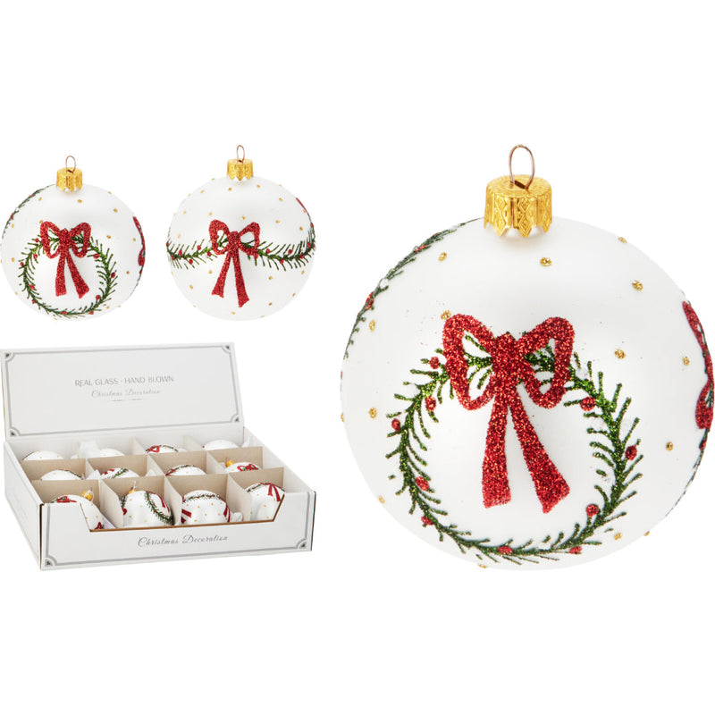 Ronis Christmas Ball Glas 80Mm 2 Assorted