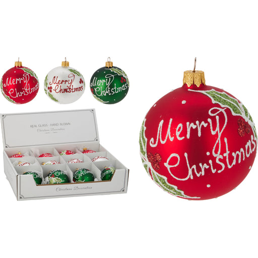 Ronis Christmas Ball Glass 80Mm 3 Assorted