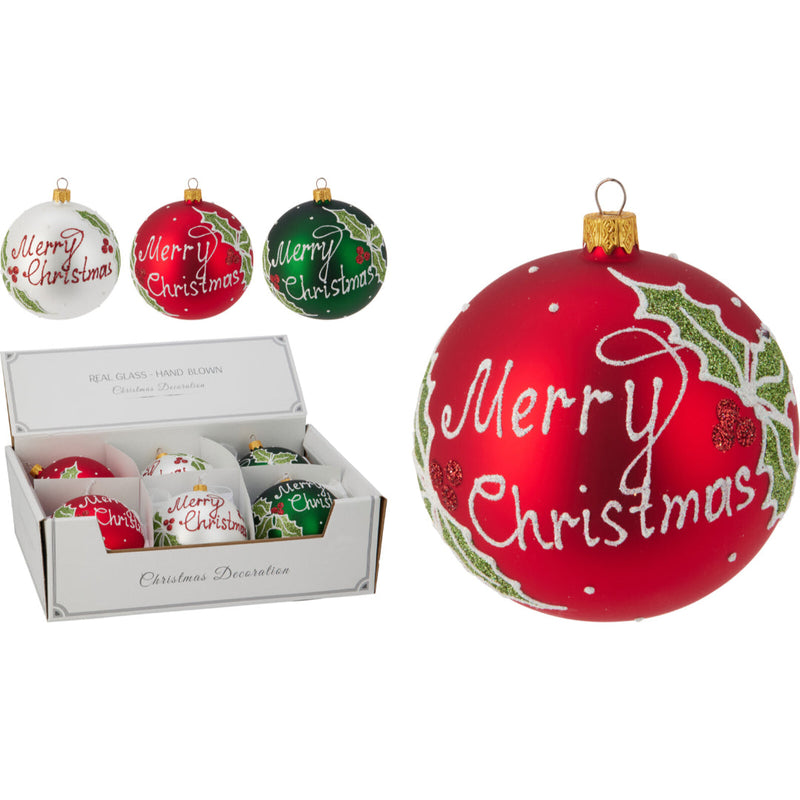 Ronis Christmas Ball Glass 100Mm 3 Assorted