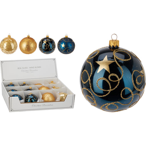 Ronis Christmas Ball Glass 80Mm 4 Assorted