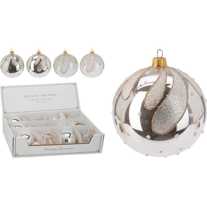 Ronis Christmas Ball Glass 80Mm 4 Assorted