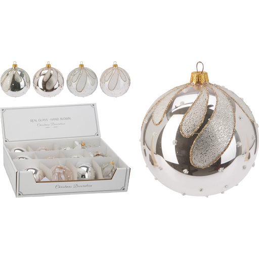 Ronis Christmas Ball Glass 80Mm 4 Assorted