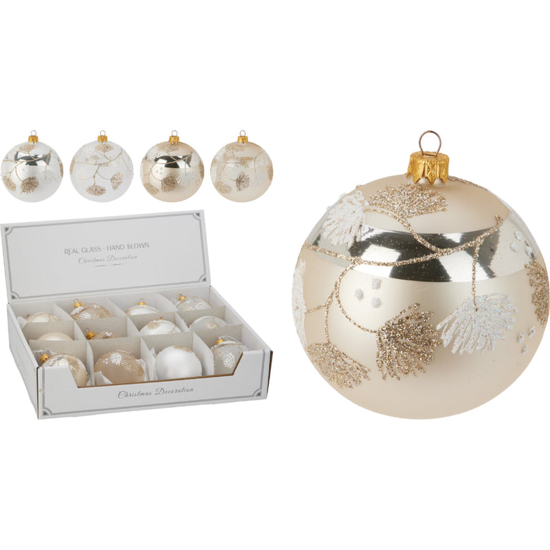 Ronis Christmas Ball Glass 80Mm 4 Assorted