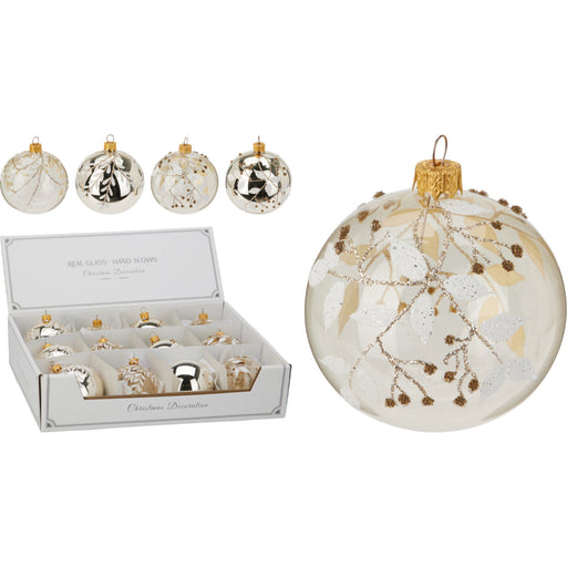 Ronis Christmas Ball Glass 80Mm 4 Assorted