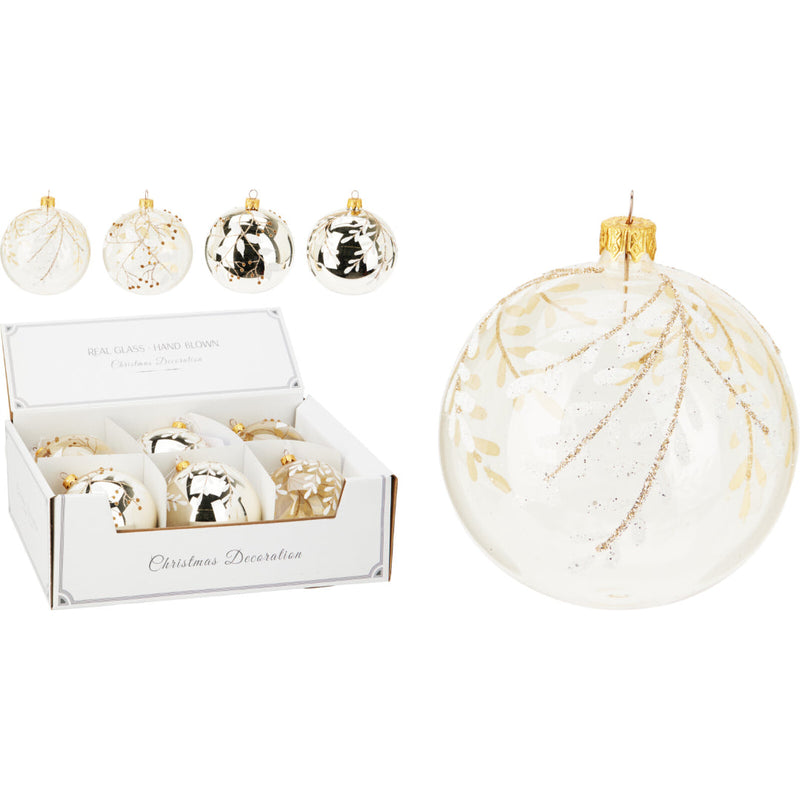 Ronis Christmas Ball Glass 100Mm 4 Assorted