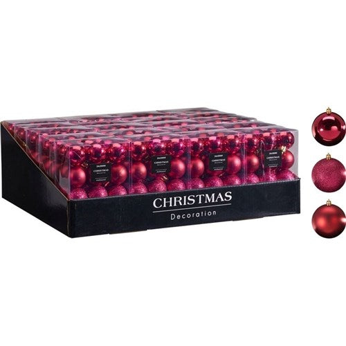 berry Christmas baubles 30mm set of 24